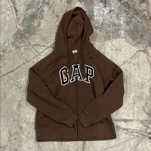 brown gap zip-up